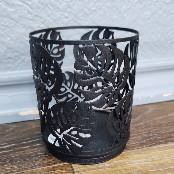 NWT Bath & Body Works Black Monstera Palm Leaf Candle Holder - Picture 1 of 9